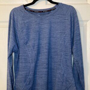 Spyder Active Women's Stretch Breathable Long Sleeve Shirt -Light Blue Size XL